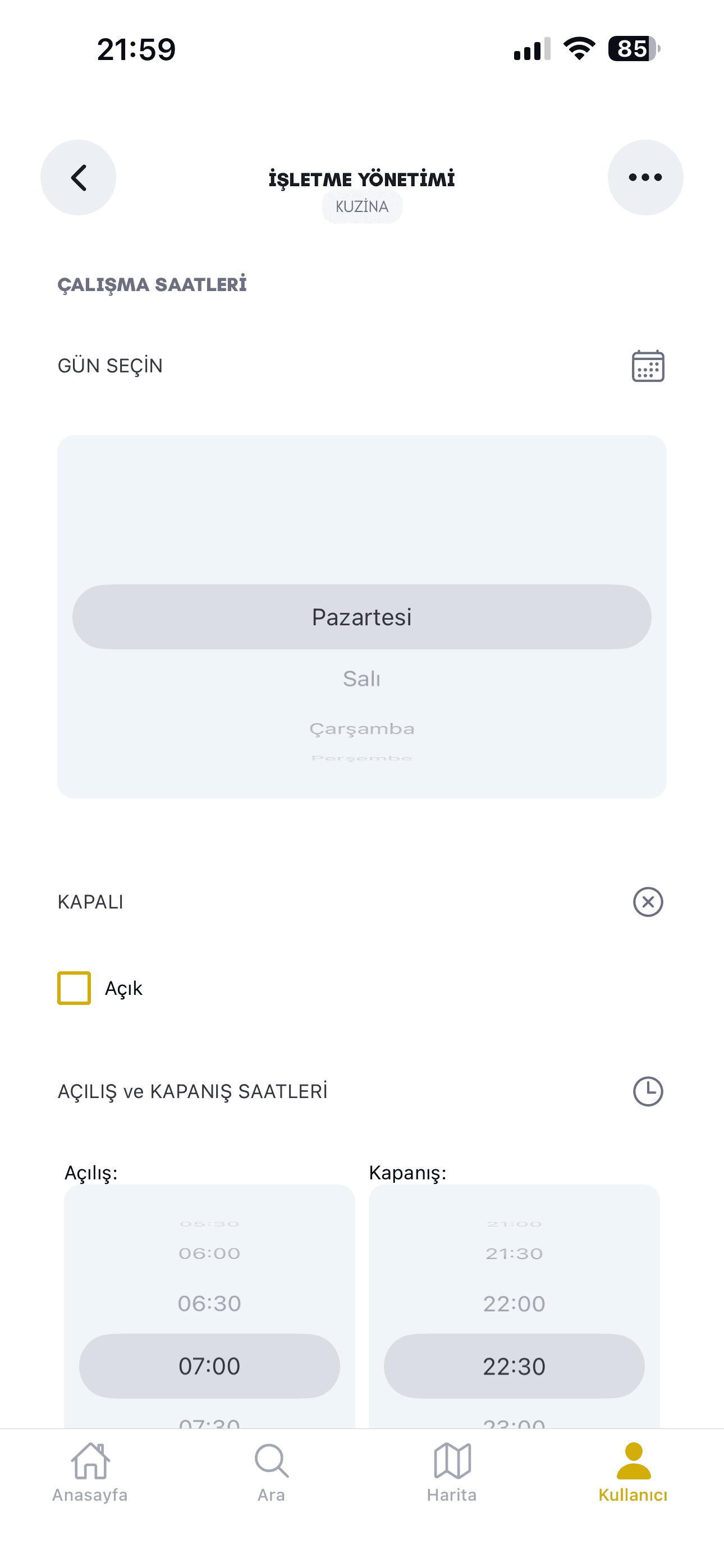 Çalışma Saatleri